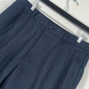 Brooks Brothers Pleated 100% Linen Shorts in Navy Blue Men's Size 36